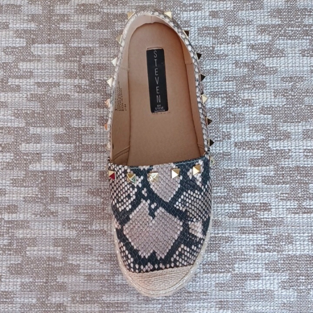 Steven By Steve Madden Snake Print Jute Platform … - image 6